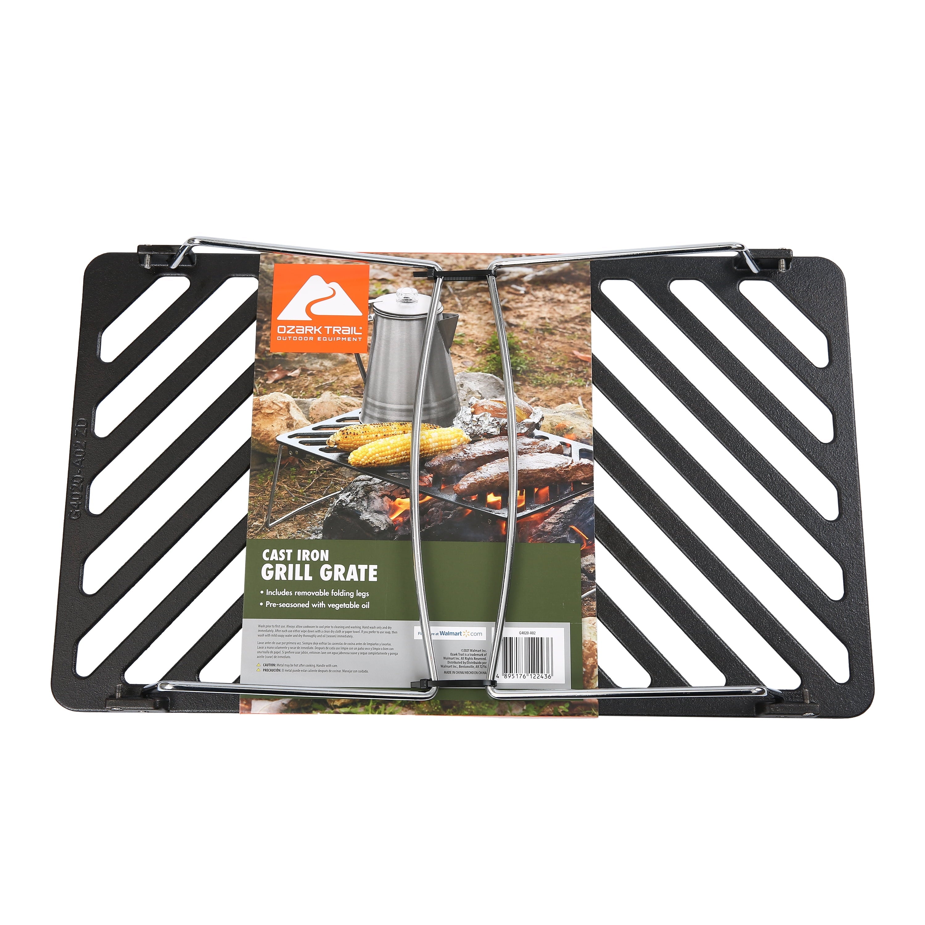 Ozark Trail Cast Iron Grill Grate with Folding Legs