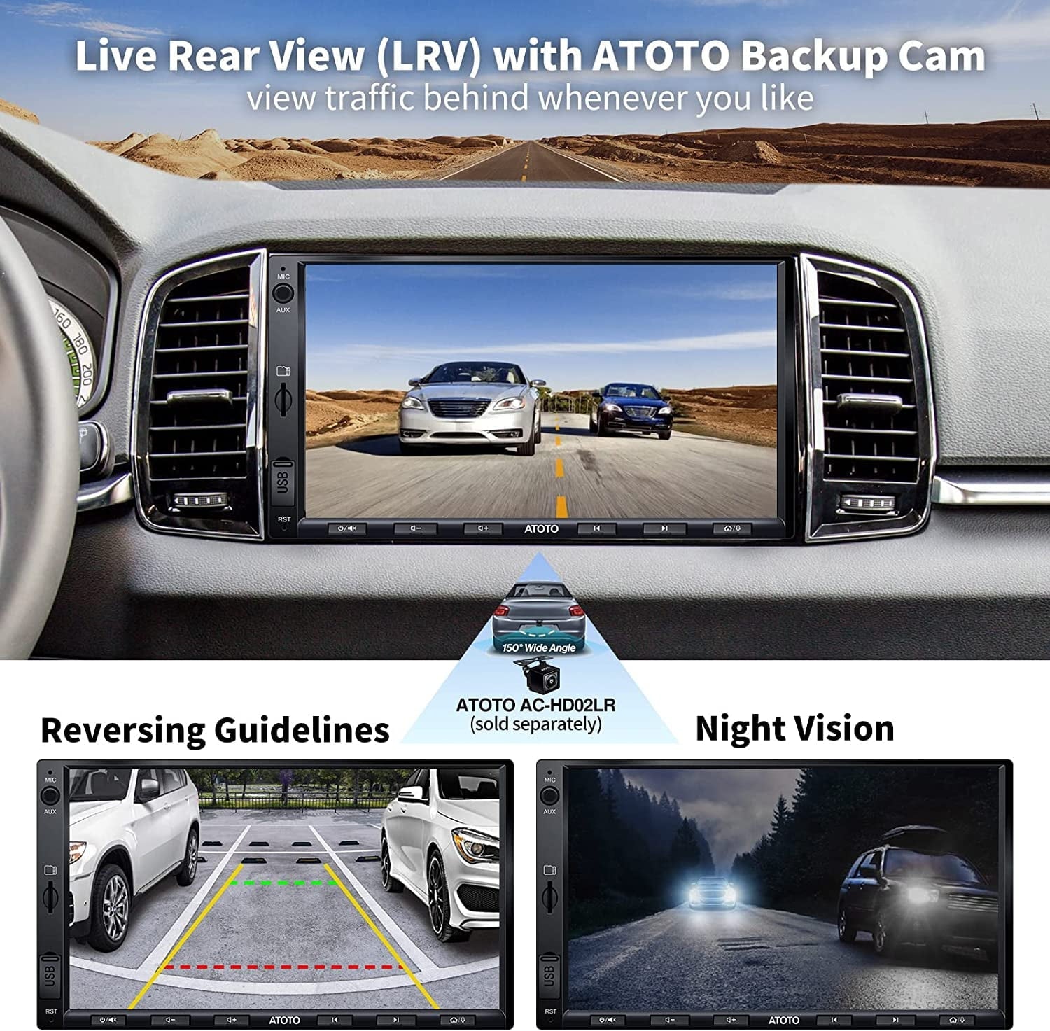 ATOTO 7inch F7WE Double Din Car Stereo Head Unit,Wireless Carplay Android Auto with Bluetooth GPS Quick Charge FM/AM