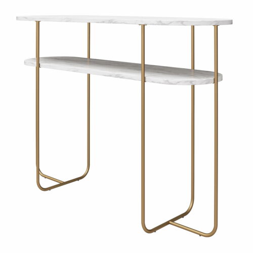 Novogratz Athena Console Table, White Marble