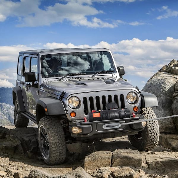 Electric Winch 13,000 lbs. Load Capacity 85 ft. Nylon Rope ATV Winch with Wireless Handheld Remote and Hawse Fairlead