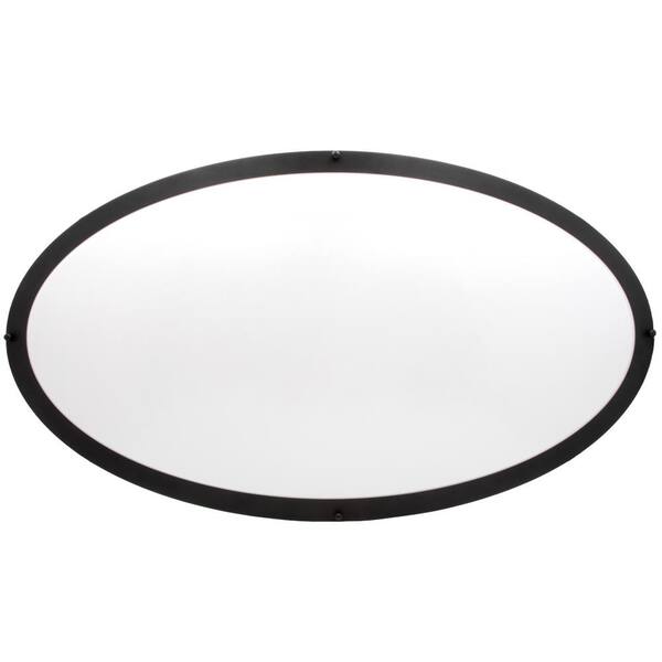 32 in. Black Oval LED Ceiling Mount Fixture, Dual Ring, Dimmable, 3 CCT Select 3000K to 5000K, 5500 Lumens