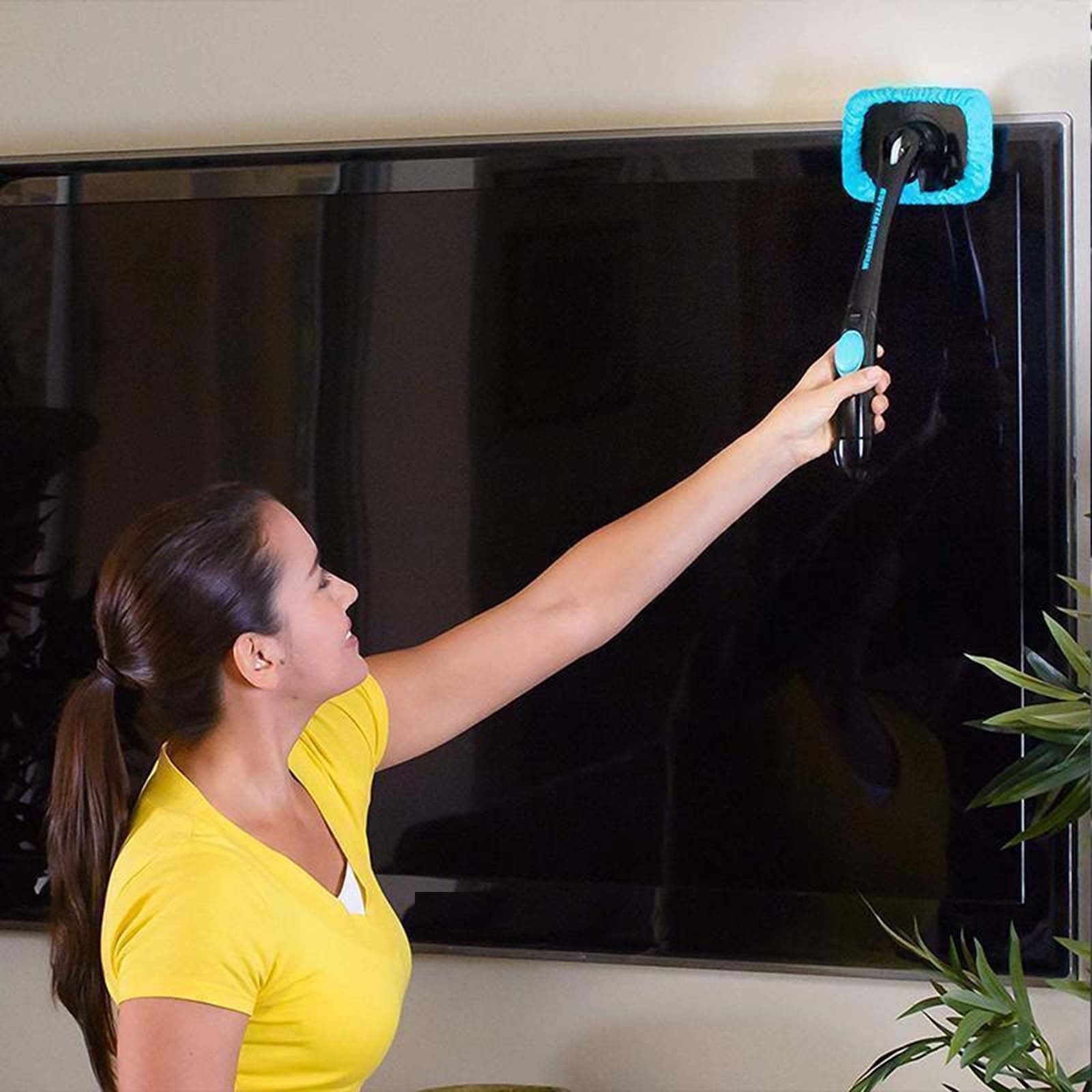 TERGAYEE Car Duster Kit,Spray Glass Windshield Cleaning Tool,Foldable Handle Reusable Microfiber Cleaning Bonnets for Interior Exterior Glass Screens Scratch Lint Free