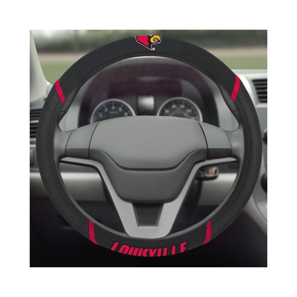 Fan Mats FAN-14819 Louisville Cardinals NCAA Polyester Steering Wheel Cover