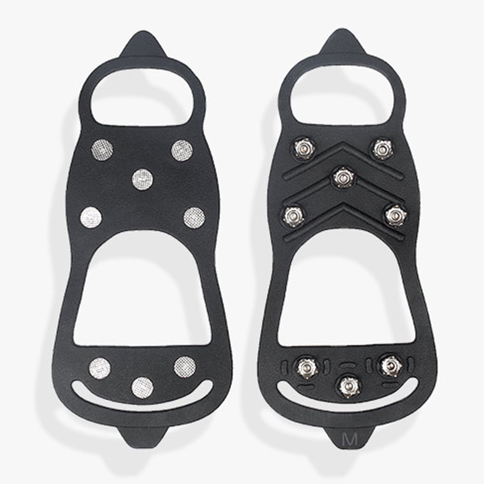 LeKY 2Pcs 8-tooth Anti-Skid Ice Climbing Shoe Spikes Grips Snowshoes Covers Crampons Black M