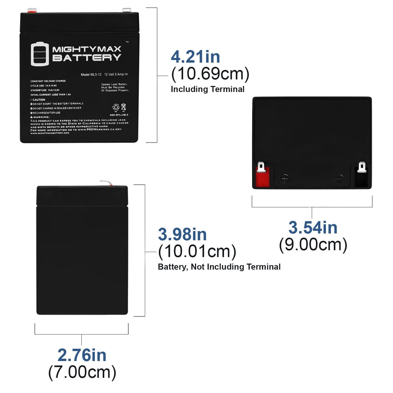 ML5-12 - 12V 5AH Battery for Razor E100 E125 E150 E175 Electric Scooter - Not compatible with Power Core E100