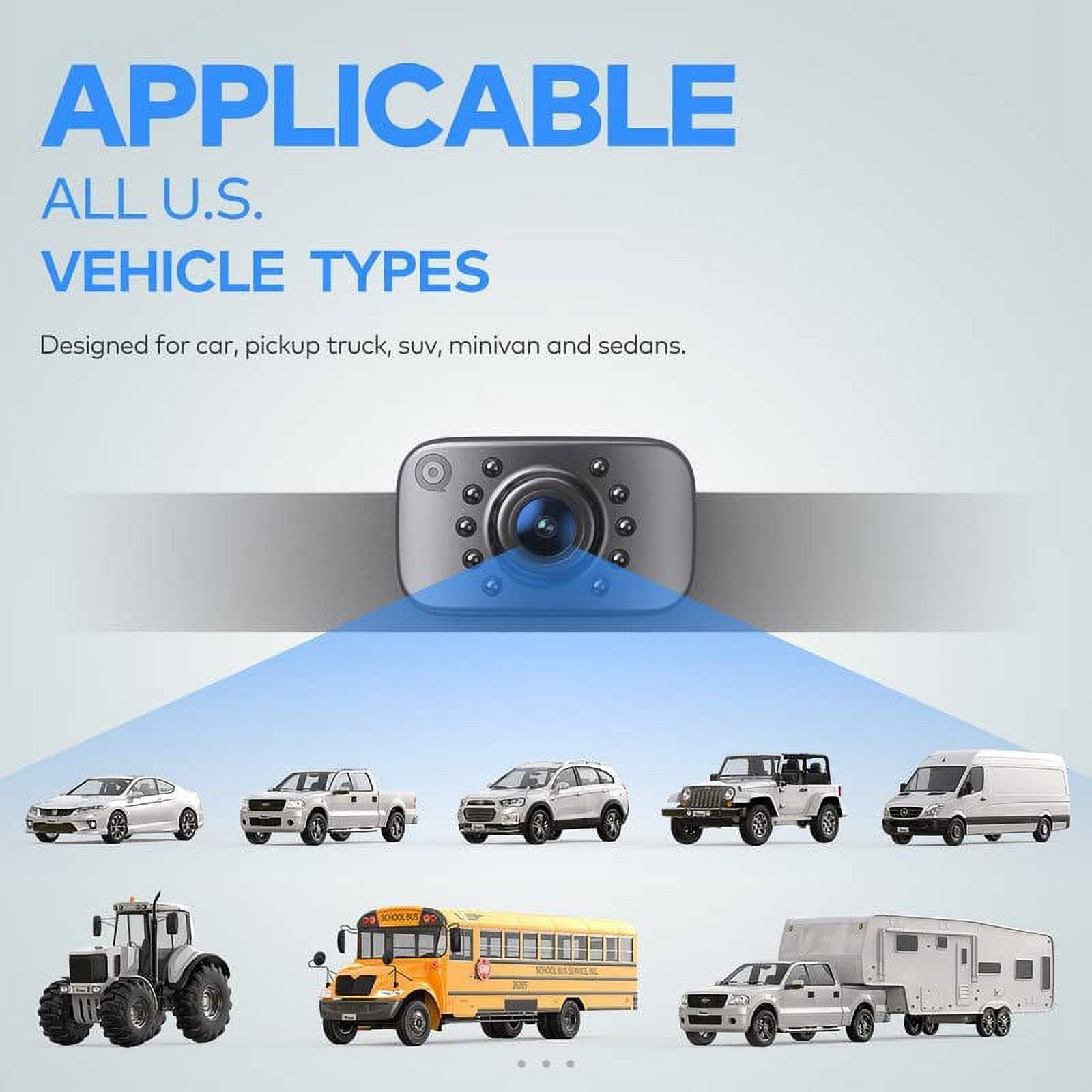 eRapta ERT01 HD Backup Camera for Car, Rear View Camera License Plate Reverse Camera for Truck Trailer SUV Pickup Universal Vehicles 149° Wide Angle Crystal Night Vision 9 Level Waterproof