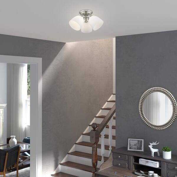 Beaumont 3 Light Brushed Nickel Flush Mount