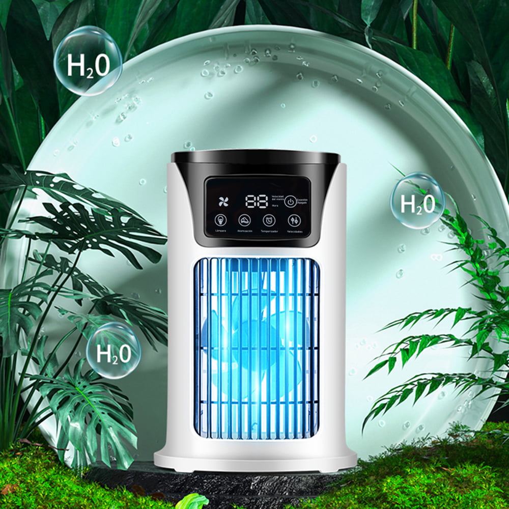 KIZOCAY Portable air conditioner with 6 air speeds, 60° & 120° automatic oscillating evaporative air conditioning fan, quite air cooler humidifier, suitable for home office outdoor, white