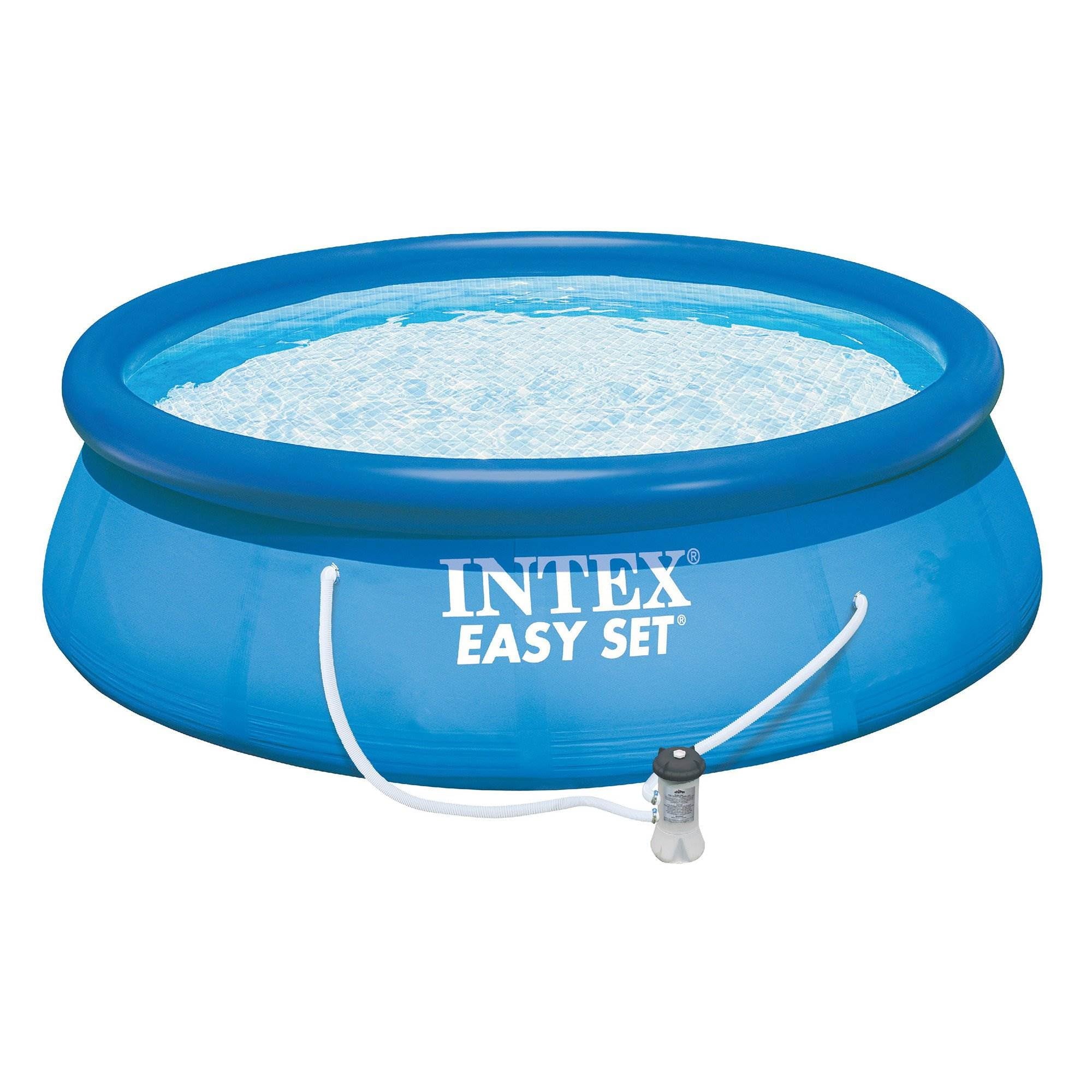 Intex 15ft x 48in Easy Set Above Ground Inflatable Pool w/ Pump and Solar Cover