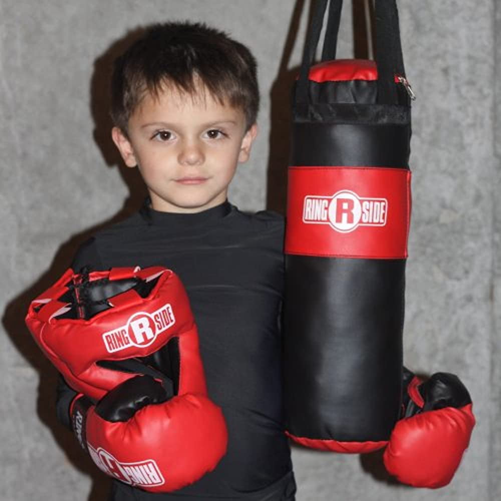 Ringside Kids Boxing Set with Mini Heavy Bag, Gloves and Headgear, Royal Blue