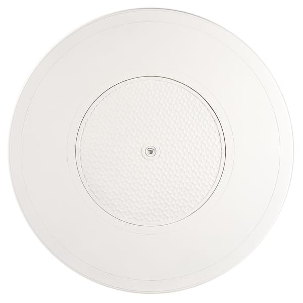 44 in. x 44 in. White Round Aluminum Propane Fire Pit Table with Glass Beads, 2 Covers, Lid, 55,000 BTUs