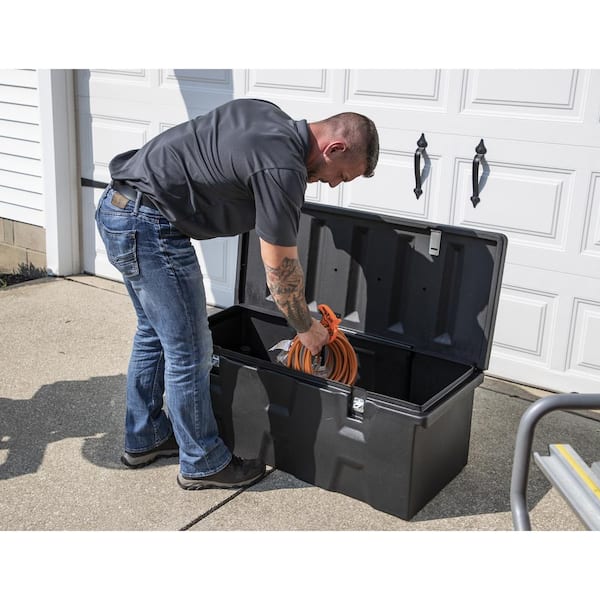 17.25 in. x 19 in. x 44 in. Matte Black Plastic All-Purpose Truck Tool Box Chest