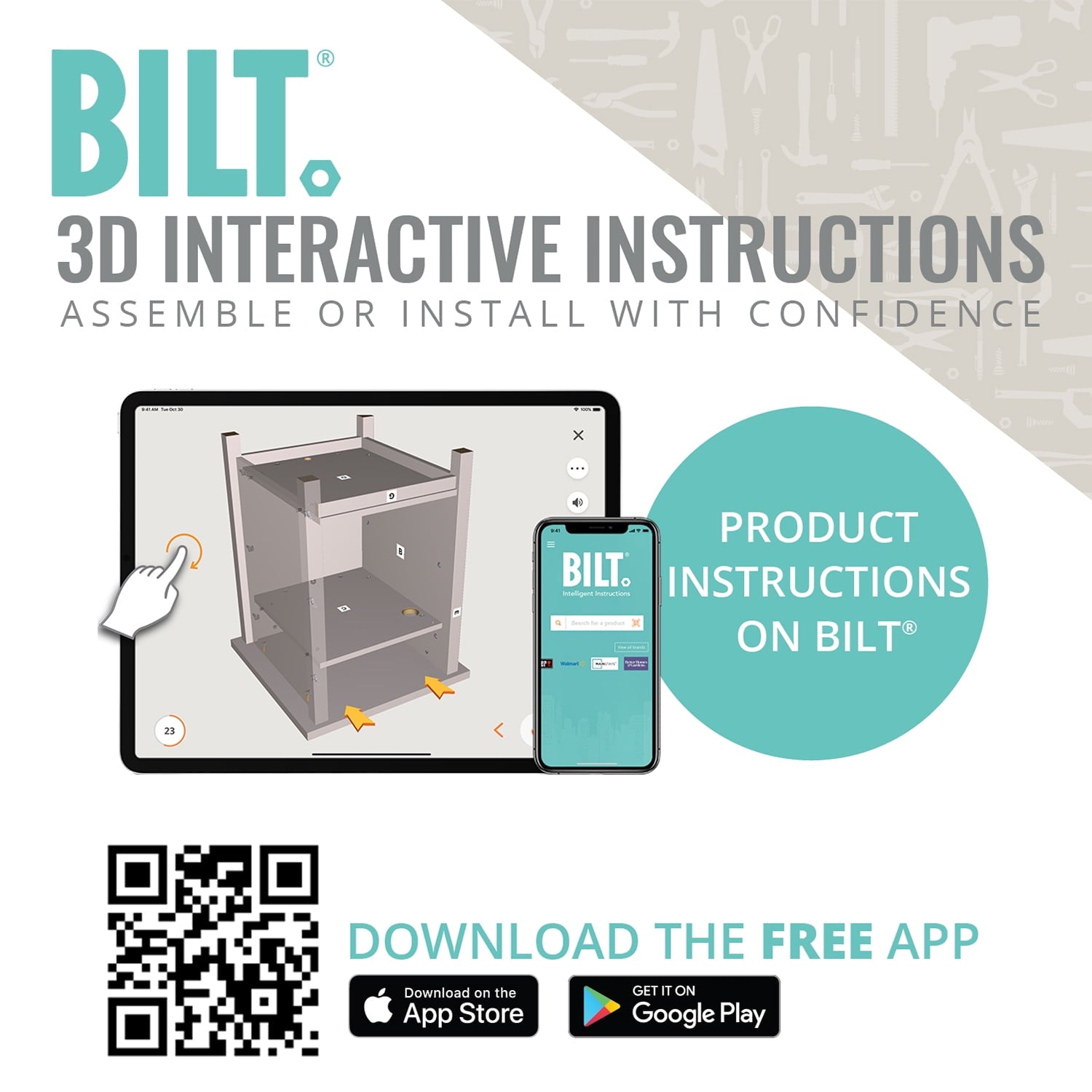 Better Homes & Gardens Modern Farmhouse USB Nightstand, Rustic Gray