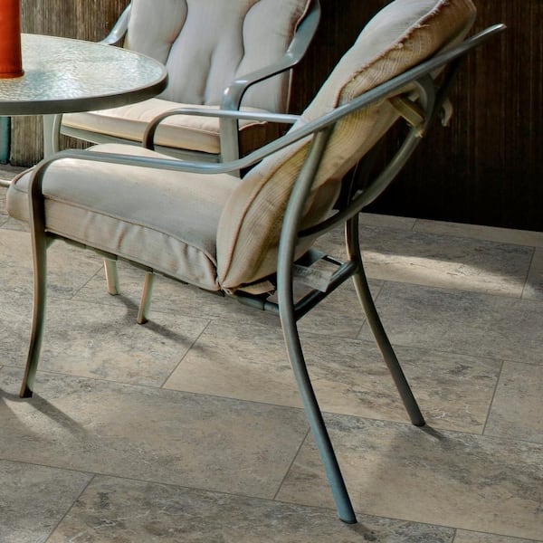 Silver Gray 16 in. x 24 in. Rectangle Tumbled Travertine Paver Tile (15 Pieces/40.05 sq. ft./Pallet)