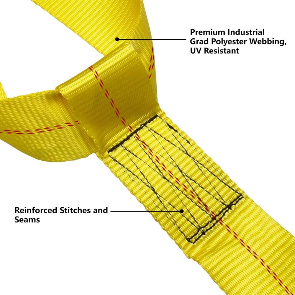 Carbole 2Pcs Car Tire Basket Straps, Adjustable Tire Tow Straps Wheel Net Tow Dolly with Flat Hook, Yellow