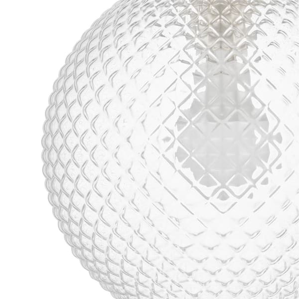 Walsh 8 in. 1-Light Antique Brass Flush Mount with Prismatic Glass Shade