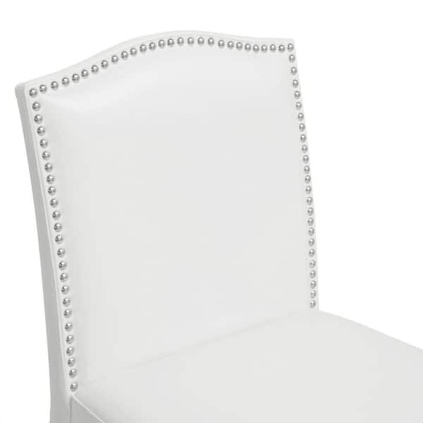 Libra White Faux Leather Upholstered 2-Piece Bar Stool Set