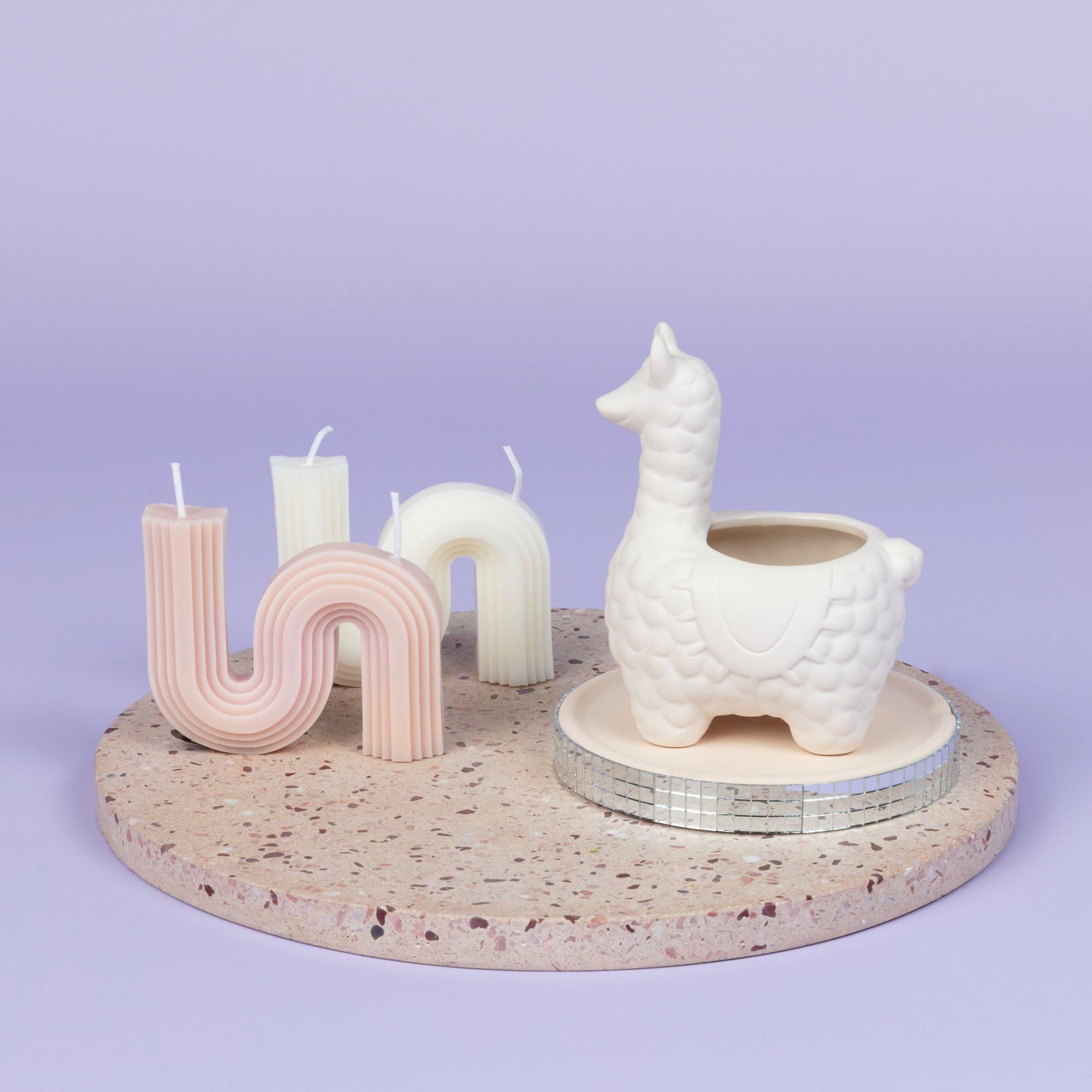 Create Basics Paintable Ceramic Llama Planter, White 5