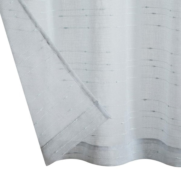 Rosemary Light Gray Grommet Sheer Tiebacks Window Curtain 38 in. W x 108 in. L (2-Panels)