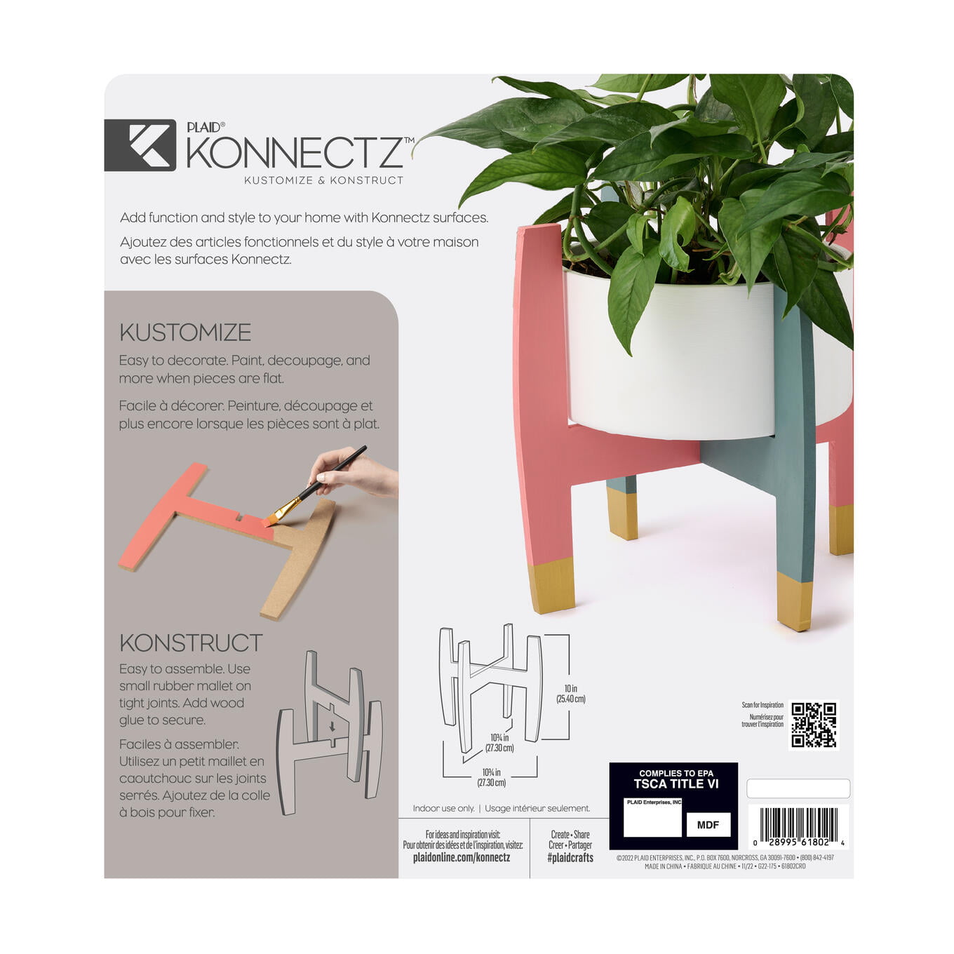 Konnectz Wood Surfaces Plant Stand, 10