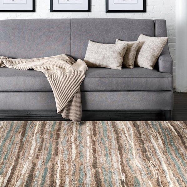 Shoreline Multi 8 ft. x 10 ft. Striped Area Rug