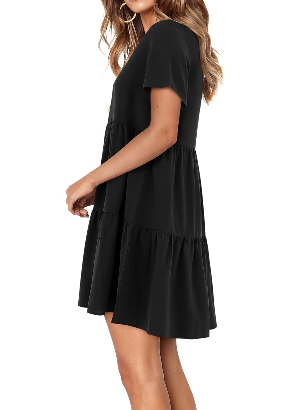 Fantaslook Summer Dresses for Women V Neck Casual Loose Flowy Swing Shift Dress