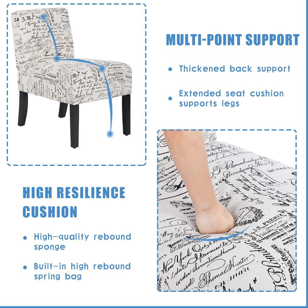 YRLLENSDAN 21'' Wide Modern Armless Accent Chairs for Living Room Set of 2, Bedroom Chairs for Adults Comfy with Solid Wood Legs Accent Chair Armless Chair Living Room Chair Home Furniture