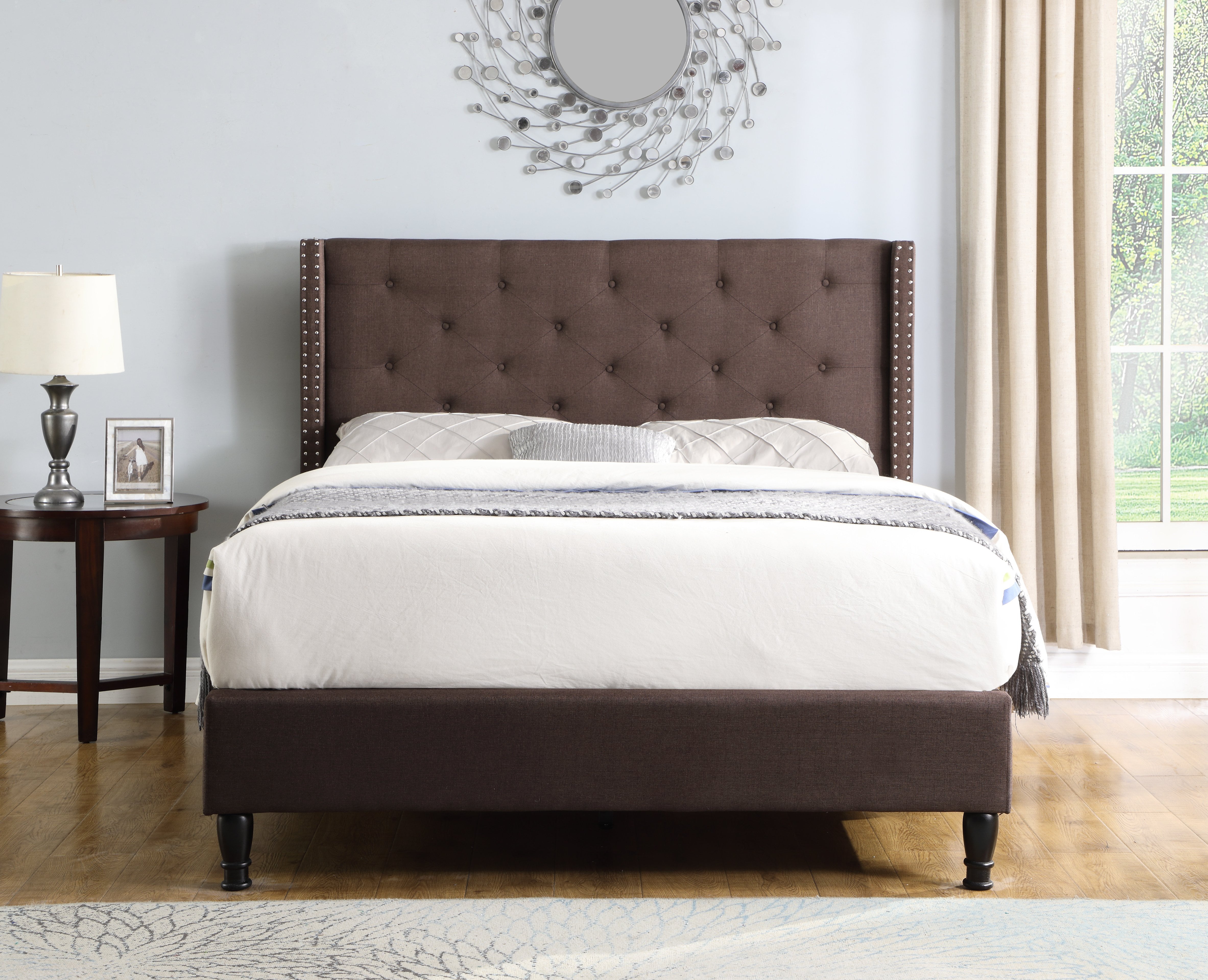 Full Size Upholstered Platform Bed Frame with 51