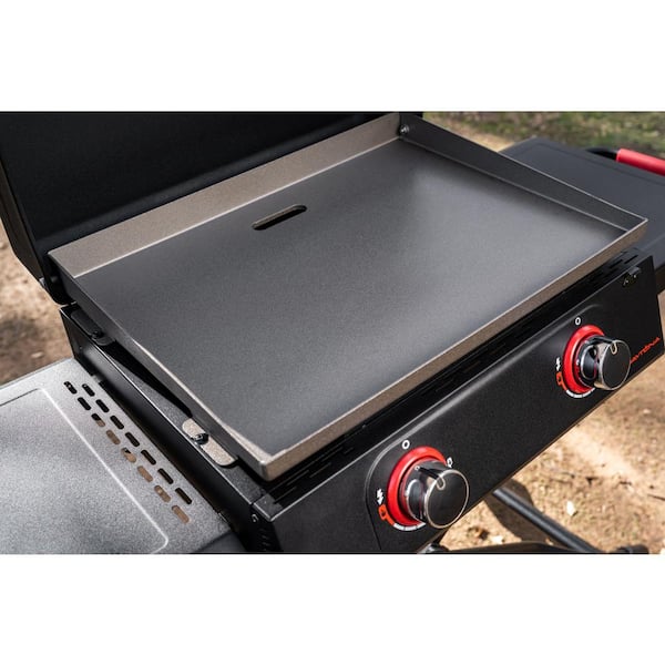 Daytona 2-Burner 21 in. Propane Gas Griddle with Foldable Cart in Black