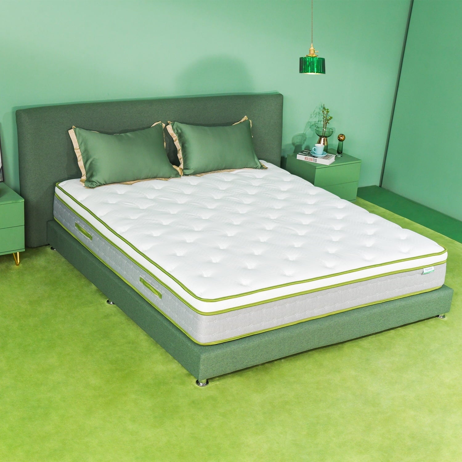 Serenity 10 inch Gel Memory Foam Innerspring Hybrid Mattress Cool Sleep, Queen Mattress