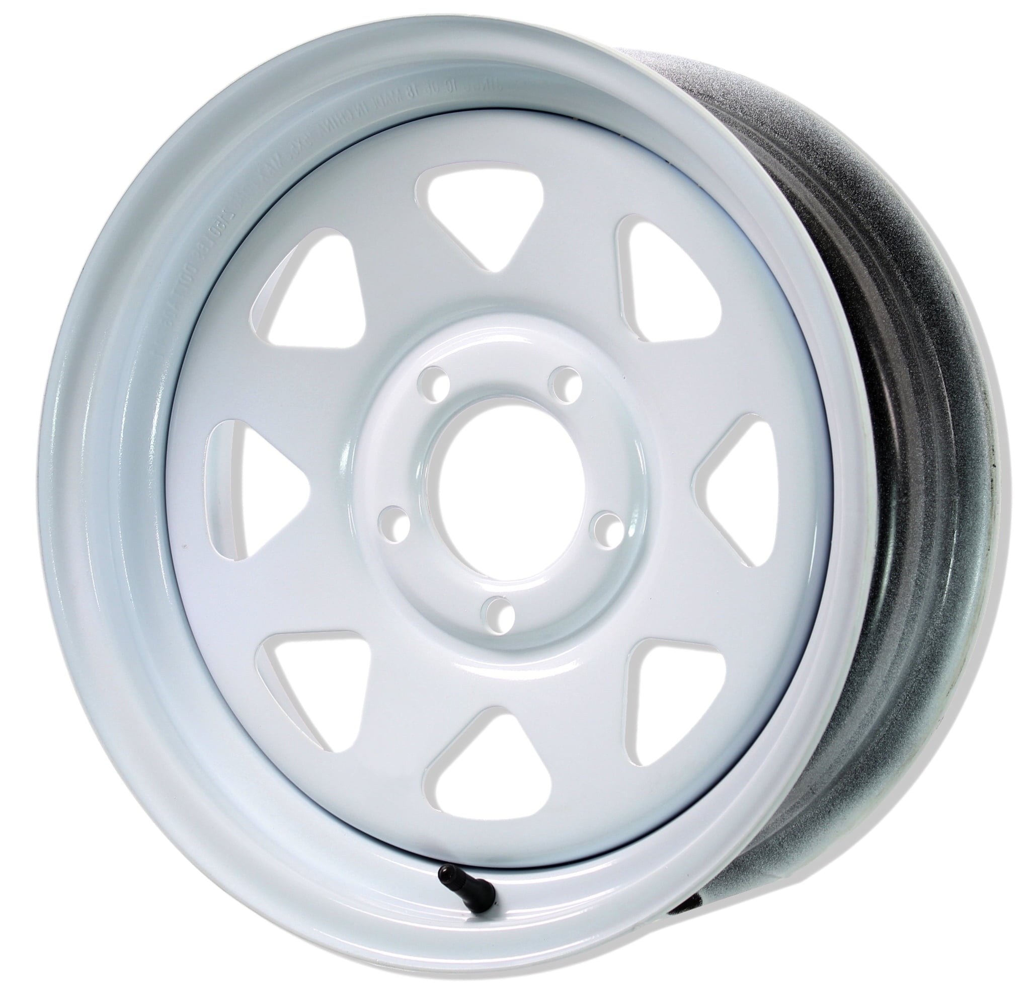 2-Pack eCustomrim Trailer Wheel White Rim 15 x 5 Spoke Style 5 Lug On 4.5 in.
