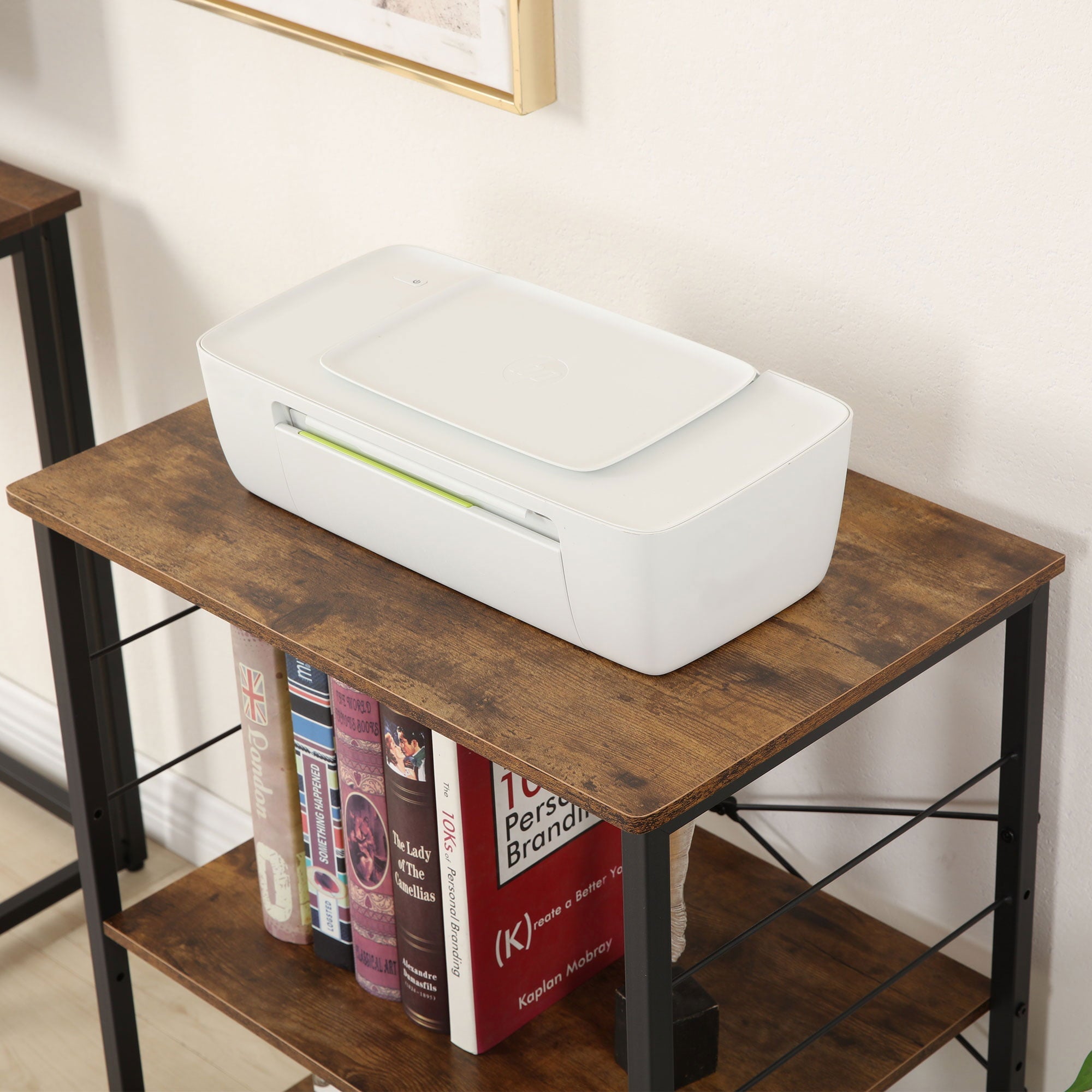 Baker's Rack 23.6 Inch Utility 3 Tier Microwave Stand, Rustic Brown