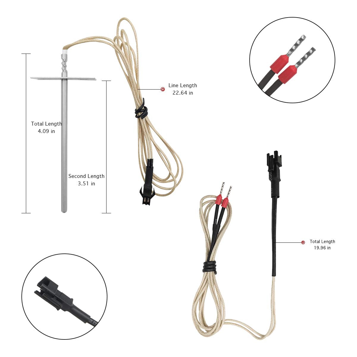 YAOAWE Replacement RTD Temperature Probe Sensor for Pit Boss 700 and 820 Series Wood Pellet Grills