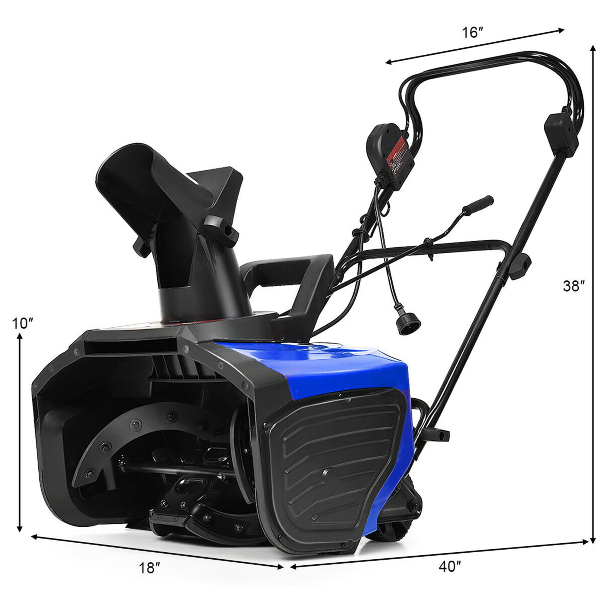Gymax 18-Inch 15 Amp Electric Snow Thrower Corded Snow Blower 720Lbs/Minute Blue