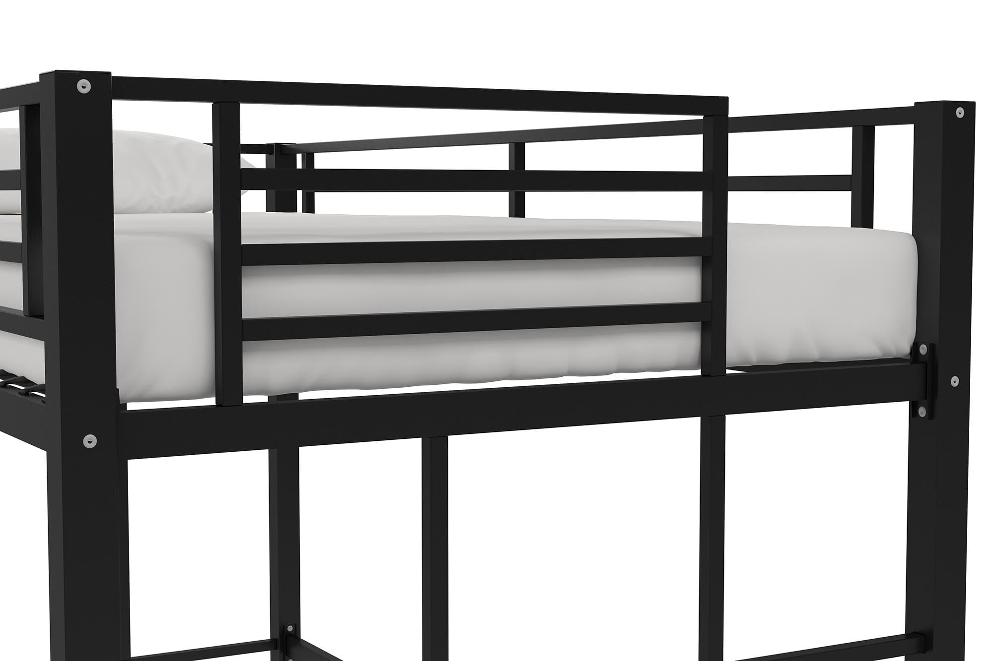 Your Zone Brittain Twin Metal Loft Bed, Black