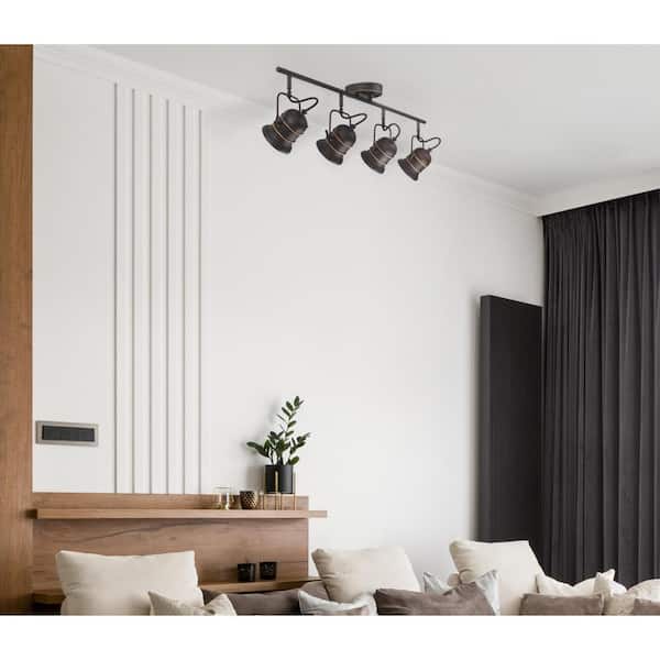 Boswell 3 ft. 4-Light Oil-Rubbed Bronze with Highlights Track Light Kit