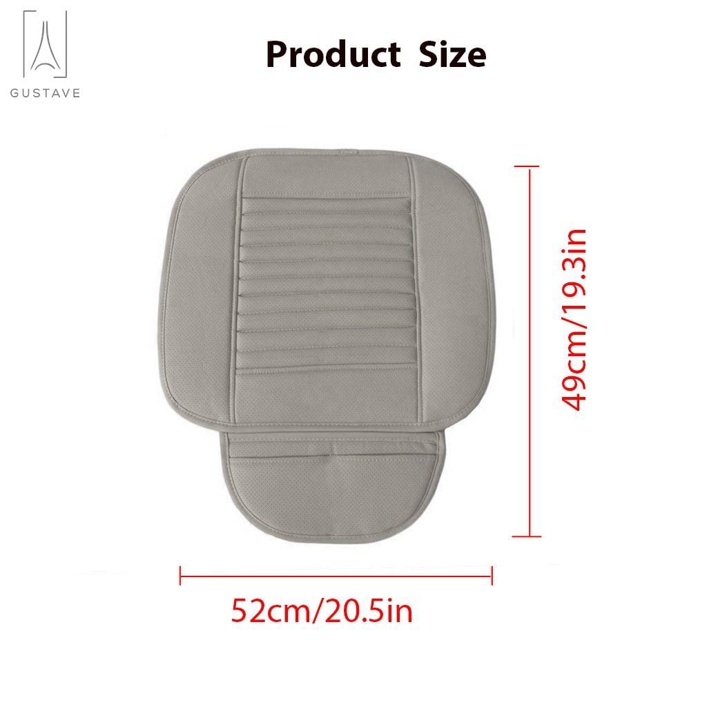 Gustave Universal Car Seat Cover, Car Front Seat Cushion Breathable PU Leather Pad Mat Non Slip Bottom for Auto Supplies Office Chair with Storage Pouch 
