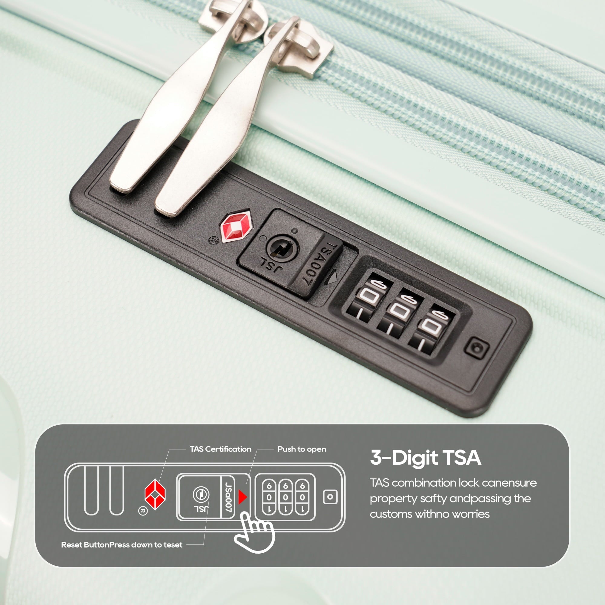 Ginza Travel 3 Piece Hardside Expandable Luggage Sets,PP Hard Luggage with Spinner Wheels,Azure Water