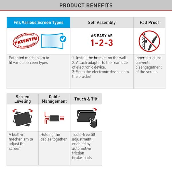 Barkan 13 - 80 in. Full Motion - 4 Movement Long Flat / Curved TV Wall Mount White Extremely Extendable