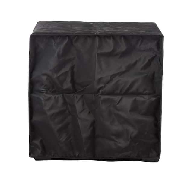 Maxwell 24 in. x 24 in. Square Stainless Steel Chat Propane Fire Pit Table With Cover