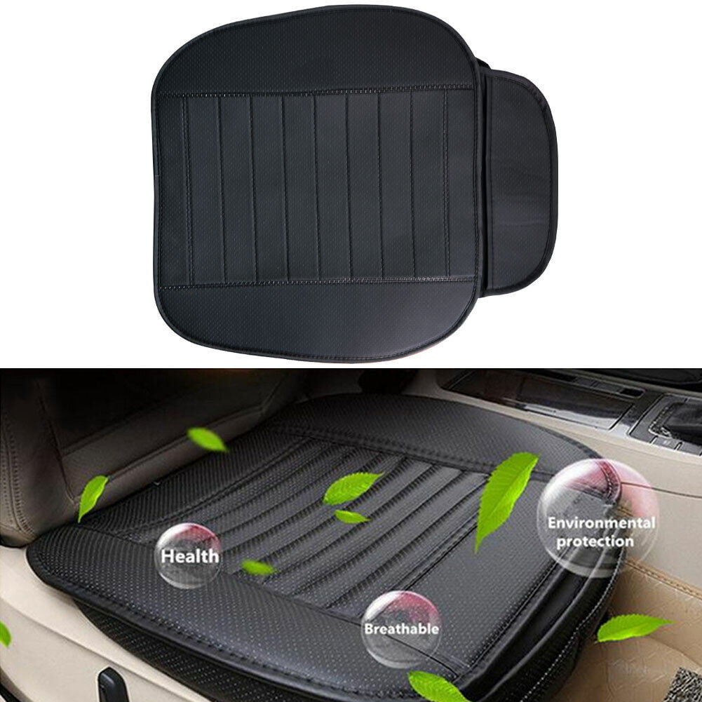 Evargc Black Car Front Full Surround Seat Cover Breathable PU Leather Pad Mat Chair