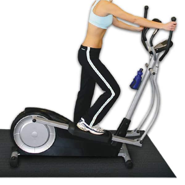 Elliptical Mat 3/16 in. x 48 in. x 84 in. Black Heavy-Duty Rubber Mat
