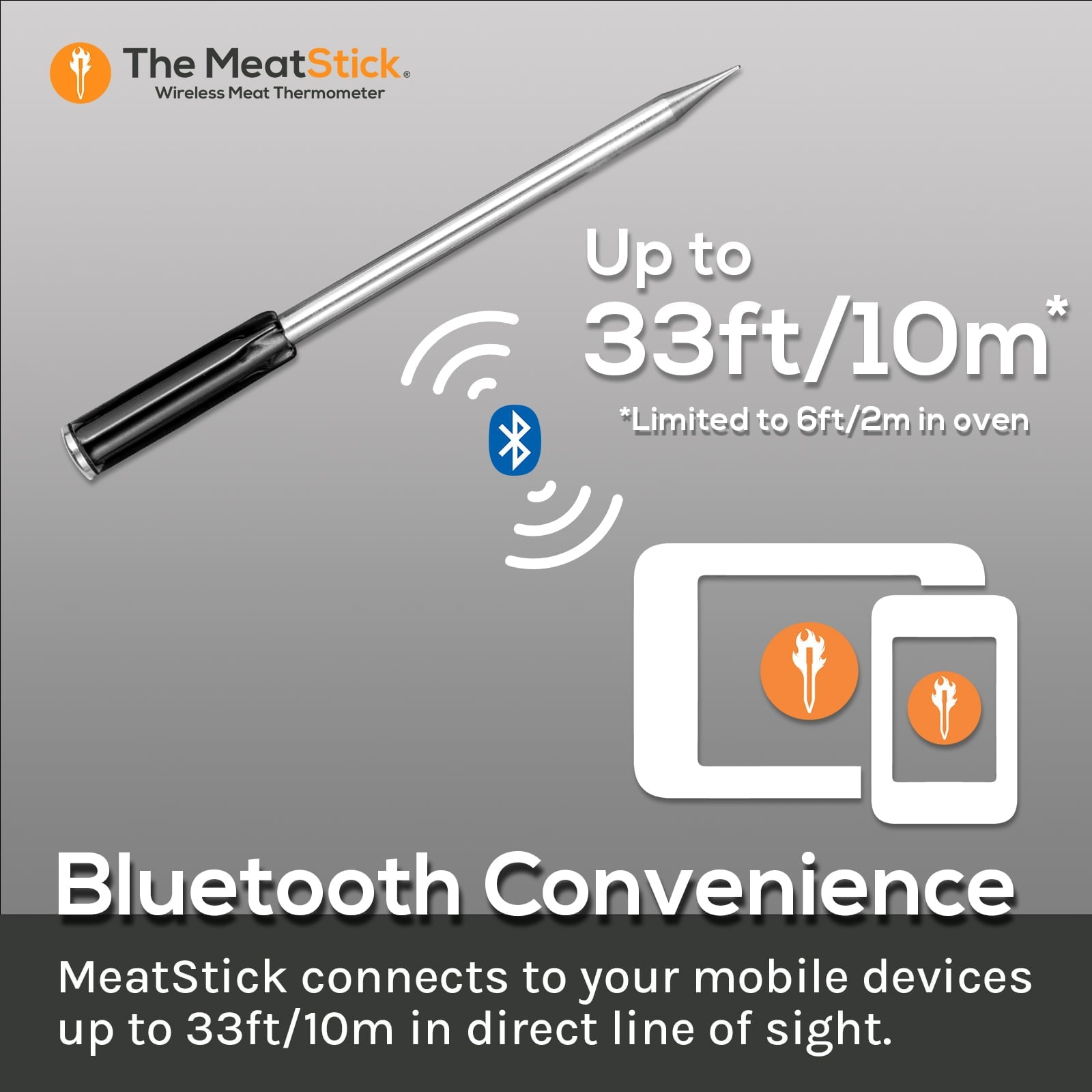 MeatStick Set | Wireless Meat Thermometer with Bluetooth | for BBQ, Kitchen, Smoker, Air Fryer, Deep Frying, Oven, Sous Vide, Grill, Rotisserie | Limited Range