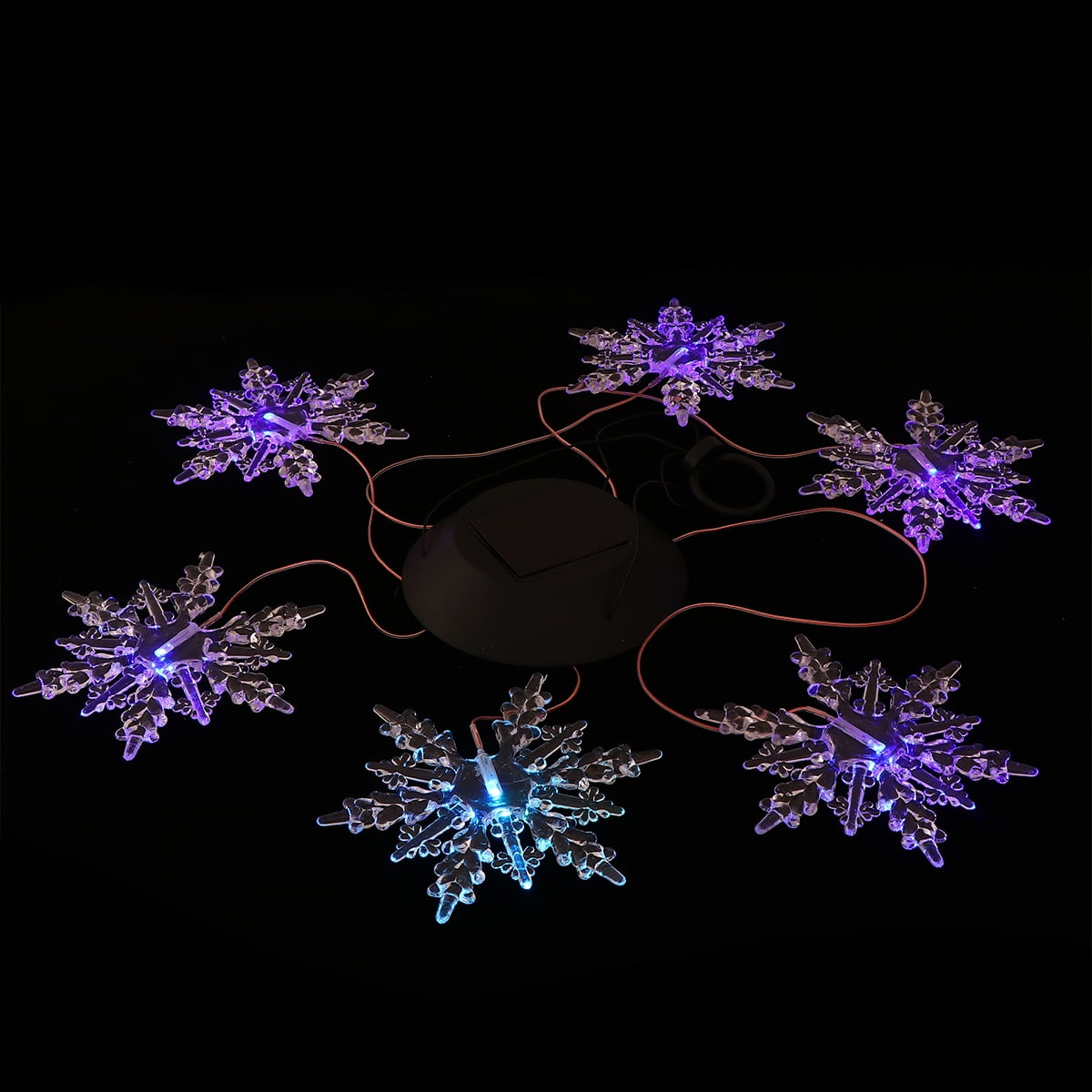 1pc Creative Solar Lights Wind Bell Light Wind Chime Light Snowflake LED Lamp