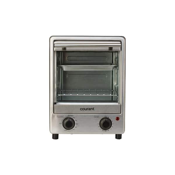 900-Watt 4-Slice Stainless Steel Toastower Tempered Glass Door with Toaster Oven Space Saving Design