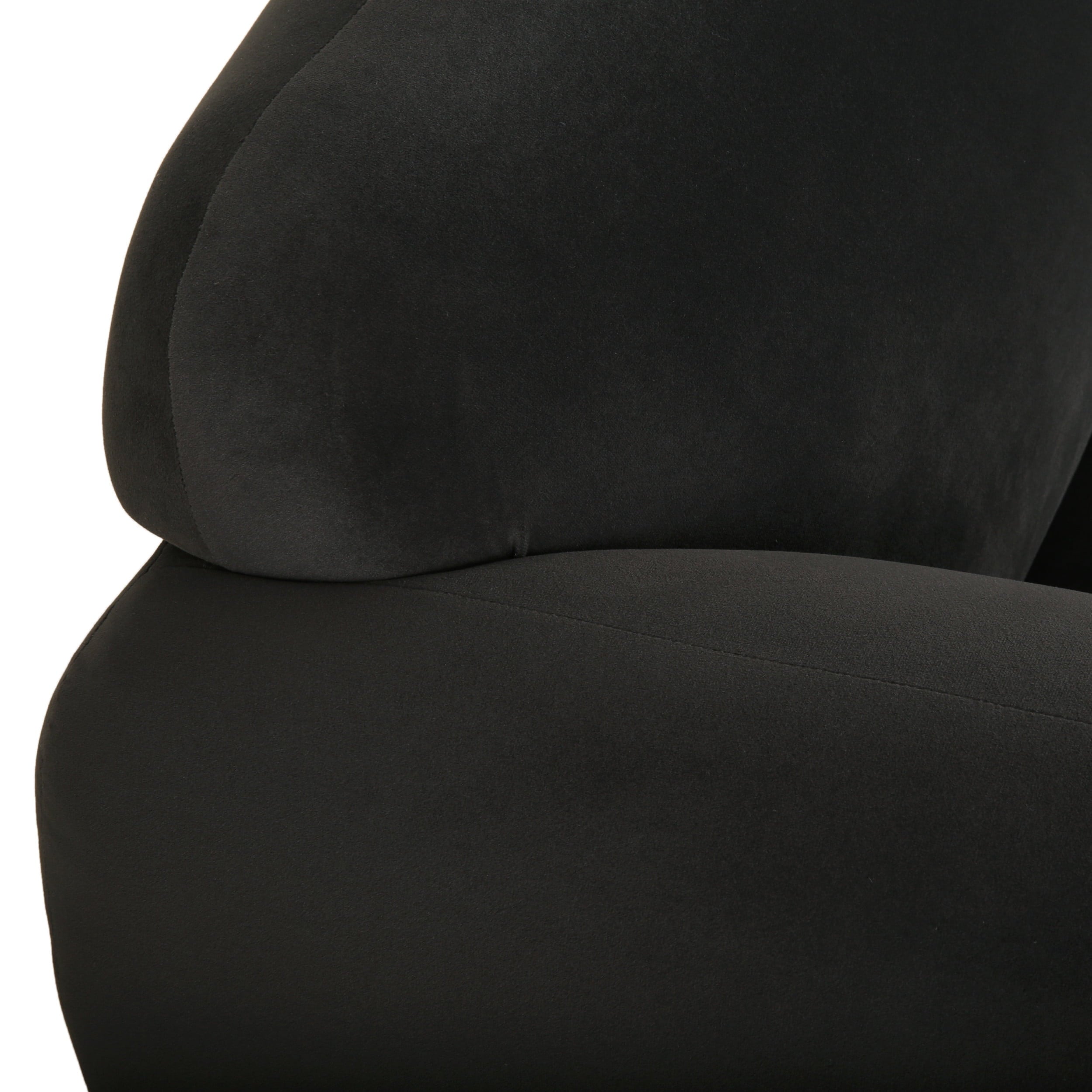 Noble House Chitwood Velvet Loveseat, Dark Gray and Matte Black