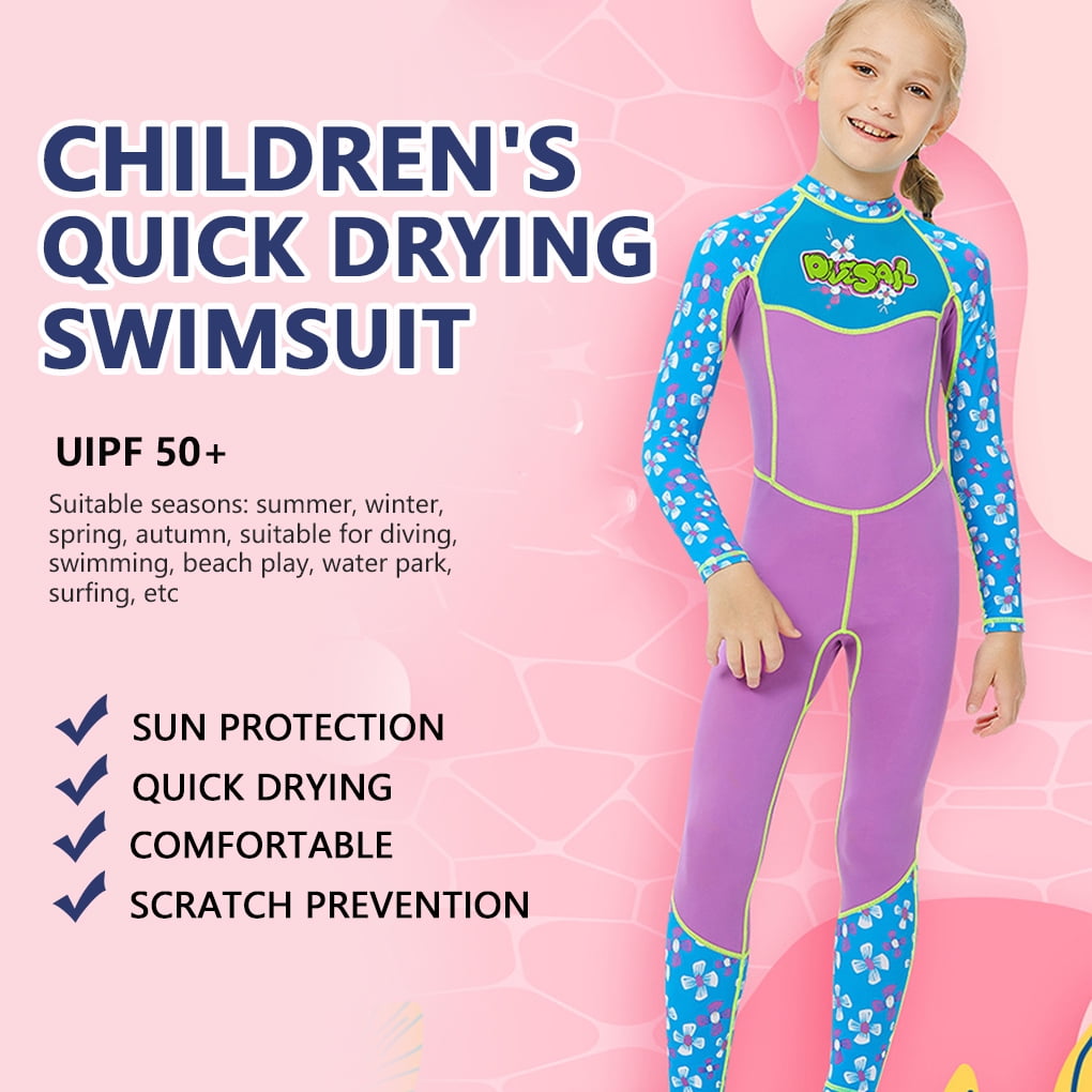 Wetsuits Thermal Diving Suit Girls Full body Swimsuit Anti\-jellyfish Purple M