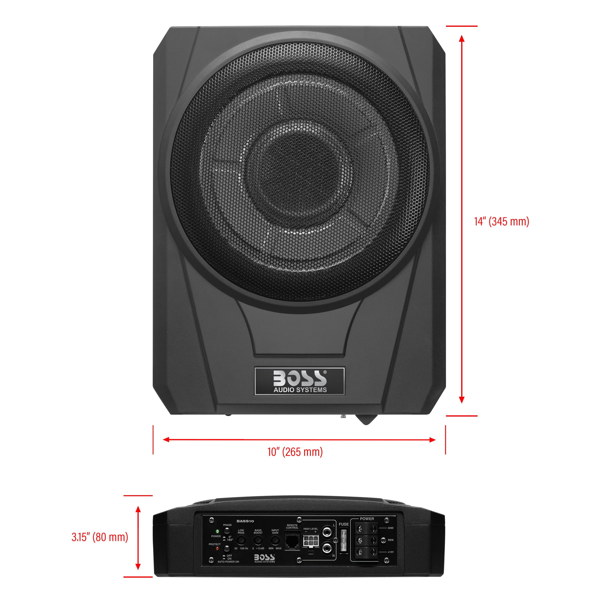 BOSS Audio Systems BASS10 Amplified 10” Car | Certified Refurbished