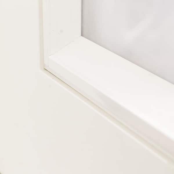 72 in. x 80 in. Left-Hand Gliding LowE Impact Glass White Fiberglass Double Prehung Patio Door with Composite Frame