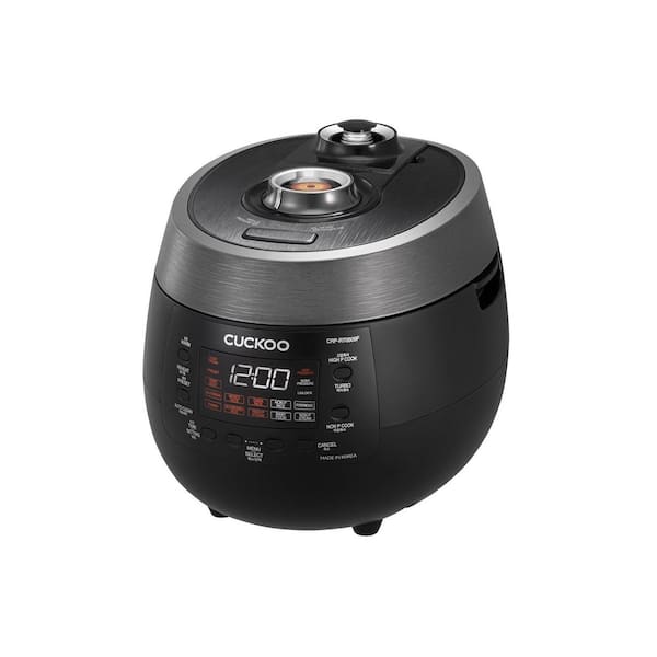 6-Cup Black Twin Heating Pressure Rice Cooker